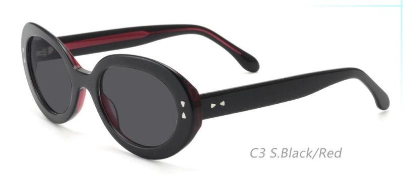 The Oval Shape Acetate Sunglasses for Women Retro Driving Glasses 90′s Vintage Fashion Narrow Oval Frame UV400 Protection