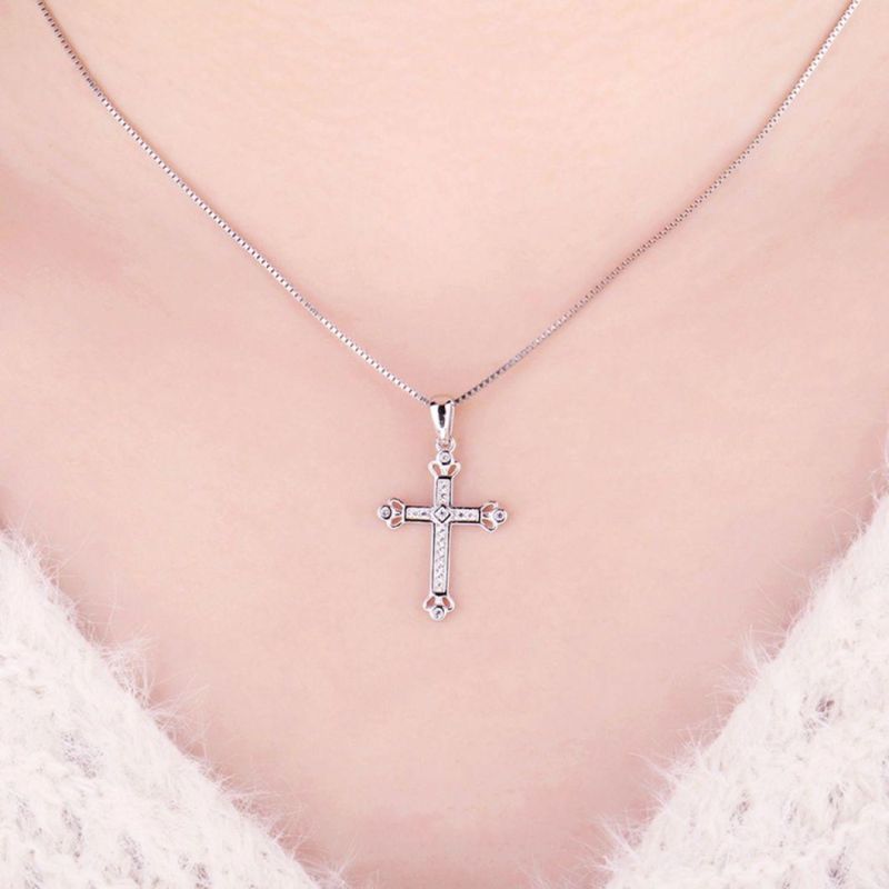 925 Sterling Silver Jewelry Crown Cross Heart Cubic Zirconia Pendant Fashion Jewelry Wholesale