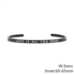 Love Is All You Need Text Cuff Bracelet Fashion Bracelet 60X3mm
