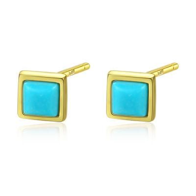 Body Jewelry Ear Stud Blue Opal Stone Earrings