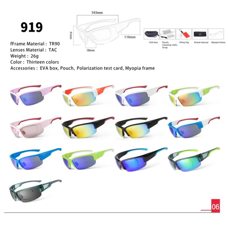 Hot Selling Polarized Custom Sport Sunglasses Riding Sunglasses Tr90 Frame Sunglasses
