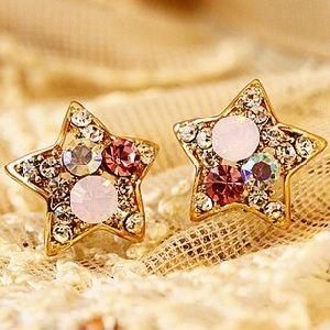 Fashion Colorful Flashing Star Jewelry Stud Earring (E14)
