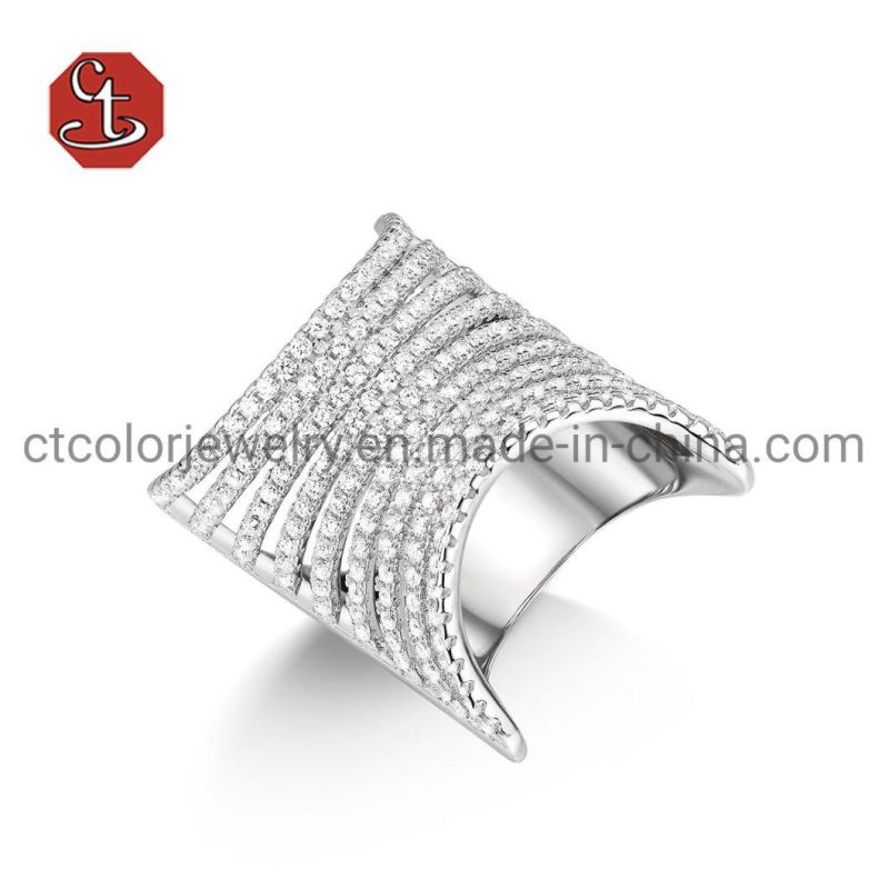 Rhodium Rings with Cubic Zircon High Quality Jewelry Ring