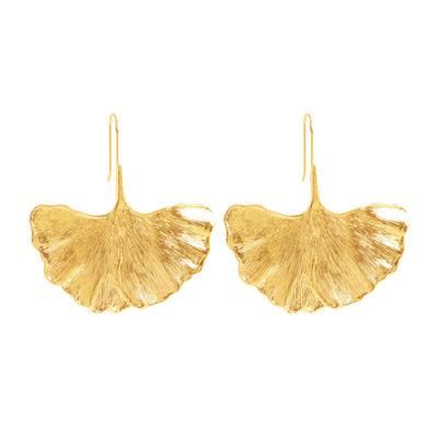 Antique Gold Plated Maple Leaf Shape Alloy Earrings