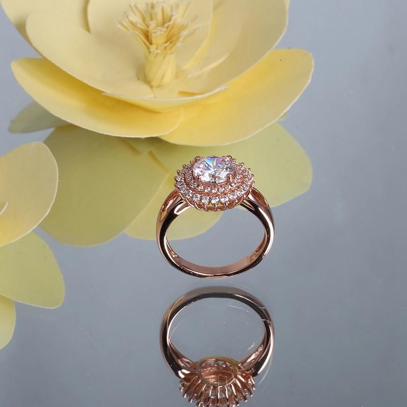 Hip Hop Fashion Jewelry Fashion accessories Big Moissanite Cubic Zirconia Factory Wholesale Gold Plated Ring