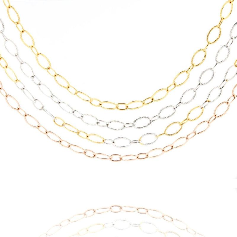 18K Gold Plated Hip Hop Decoration Chain Bracelet Necklace with Embossed for Craft Design