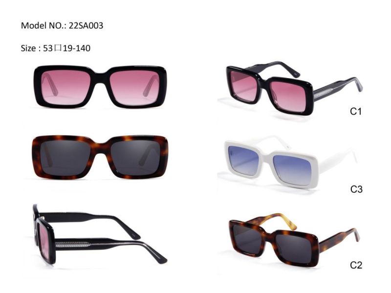 Custom Oculos Gafas Sun Glasses Famous Designer Rectangular Sunglasses Summer Element Acetate High Quality Unisex Sunglasses UV400 Sunglasses