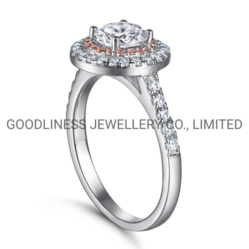 925 Sterling Silver CZ Women Halo Wedding Engagement Rings Design