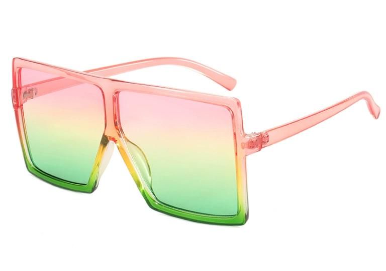 Brand Designer Plastic Big Square Frame Oversized Colorful Custom Fashion Trendy Women Men Sun Glasses Shades Sunglasses 2021