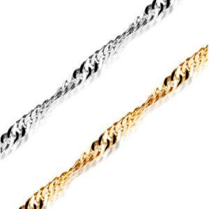Fashion 925 Sterling Silver Two Tone Plated Necklace Link Chain