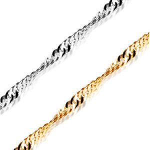 Fashion 925 Sterling Silver Two Tone Plated Necklace Link Chain
