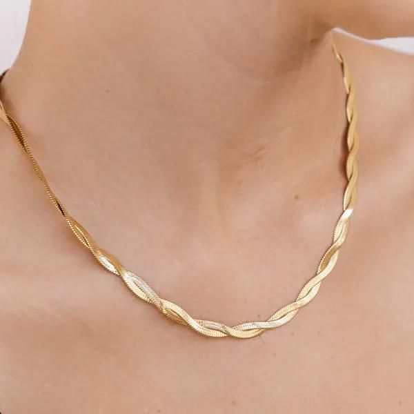 Manufacturer Customized Fashion Jewelry High Quality Matte Necklace Women′ S Jewelry 2022 Stainless Steel Gold Jewelry