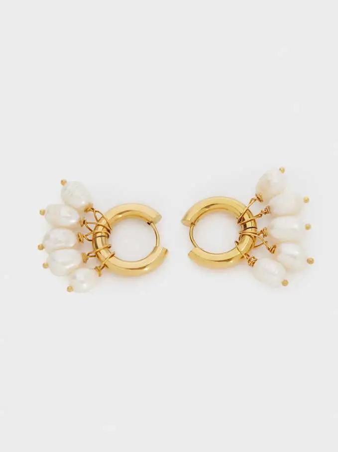 Simple Natural Pearl Irregular Personality Sweet Fashion Temperament Earrings Jewelry