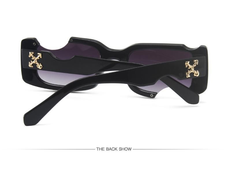 Personality Frame Sunglasses Female Notch Square Small Face Sunglasses Male Trend European and American Street Shooting Cross-Border Glasses