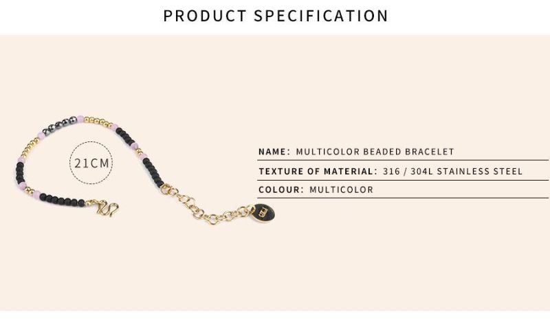 Vintage Elegant Multicolor Beaded Women′s Bracelet
