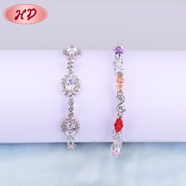 Fashion Luxury Gold Plated Big Zircon Charm Bracelet