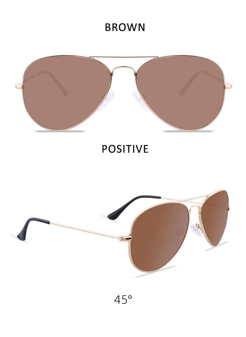 New Fashion Custom Logo Rimless Sun Glasses Classic Pilot Men Polarized Sunglasses