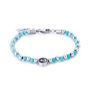 Fashion Natural Stone Stainless Steel Engrave Coin Bracelet for Women