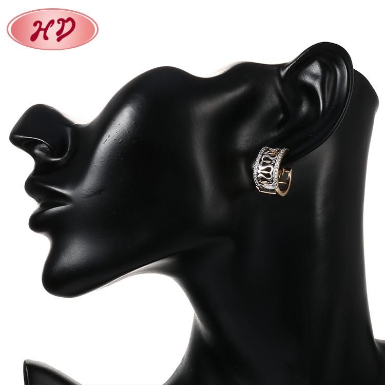18K 14K Gold Plated Imitation Fashion Costume Jewelry with CZ Pearl Huggie Hoop Earring for Women