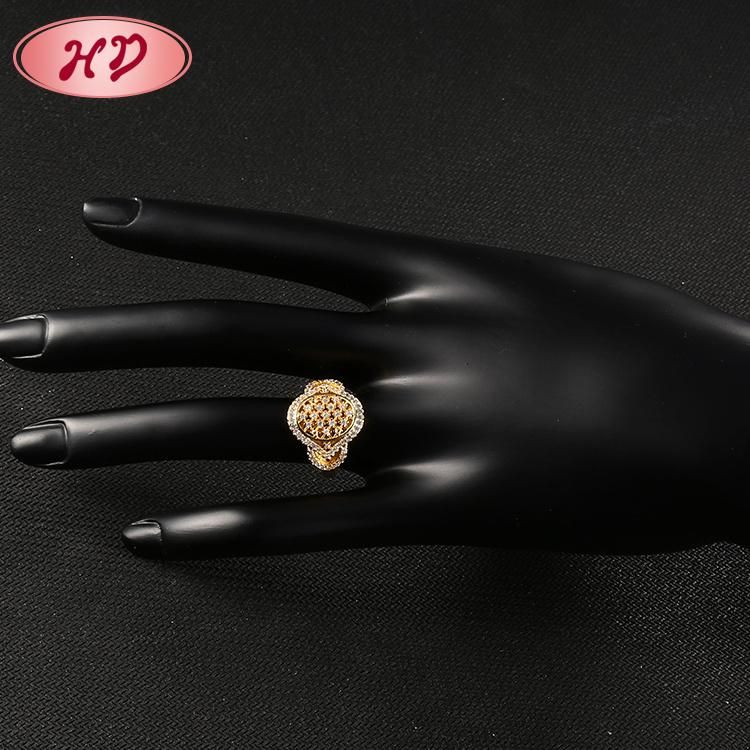 Women Silver 18K Gold Plated Stainless Steel Engagement Finger Wedding Rings Fashion Jewelry Design