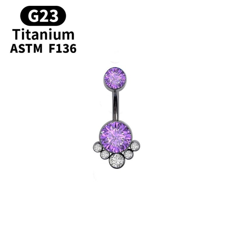 2021 Summer New Design Titanium Belly Buttons Navel Rings Body Piercing Opal/Zirconia