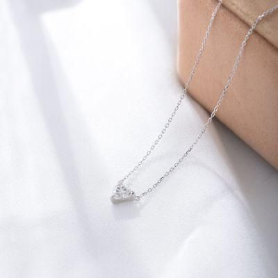 925 Heart Pendant Cubic Zirconia Women Silver Gold Plated Necklace Jewelry