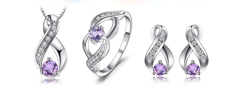 925 Sterling Silver Pendant for Fashion Women Fine Jewelry with Gemstone Amethyst