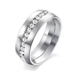 Fashion 316L Stainless Steel CZ Band Wedding Ring