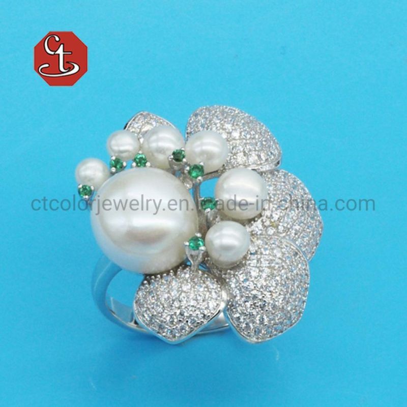 Pearl Silver Stud Earrings Fashion Jewelry Crystal Earring for Women Luxury Silver Jewellery Earrings