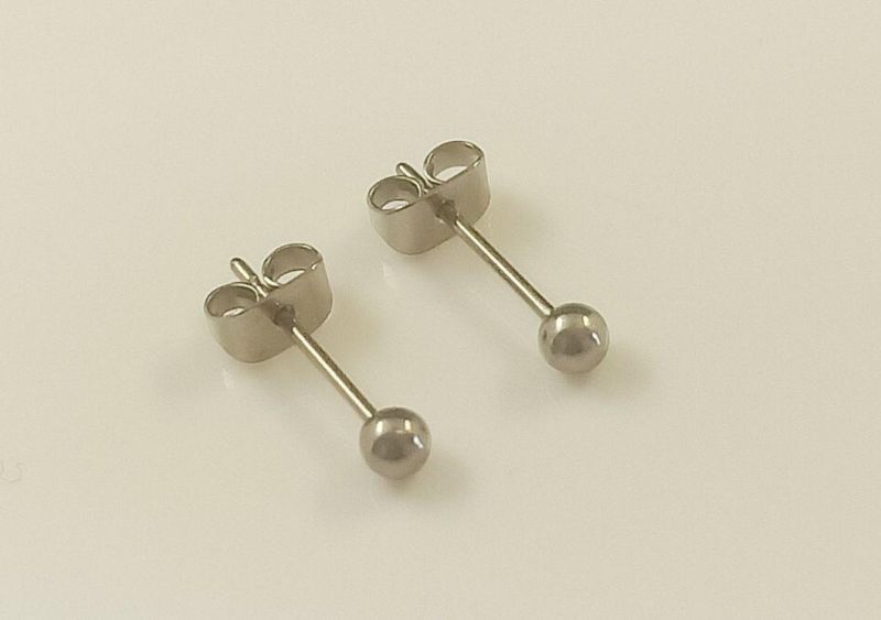 High Quality Jewelry ASTM F136 Titanium G23 Solid Titanium Ear Piercing Hypoallergenic Ball Ear Stud Tper15