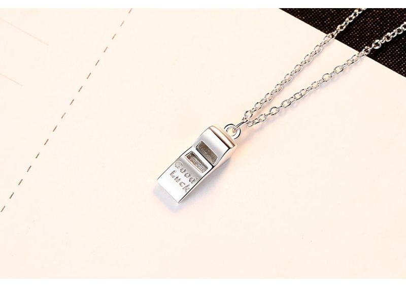 Cubic Zirconia Miami Sliver Whistle Chocker Good Luck Necklace