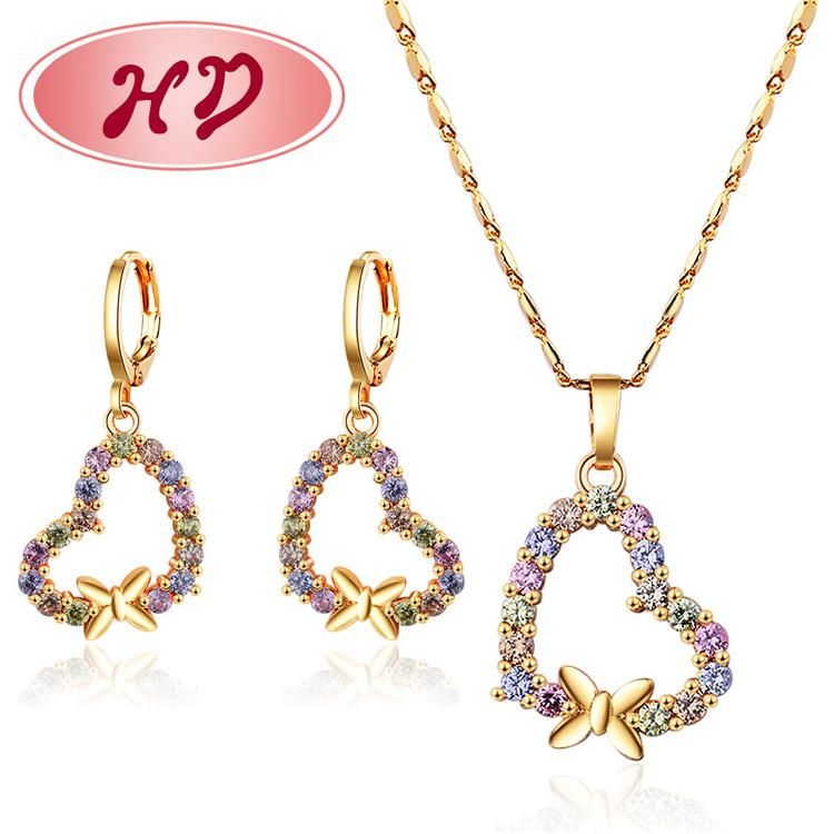 HD Jewelry 14K 18K Gold Zircon Wedding Jewelry 24 Carat Gold Jewelry Sets Dubai