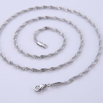 Fashion Stainless Steel Jewelry Design Twisted Push Chain Necklace