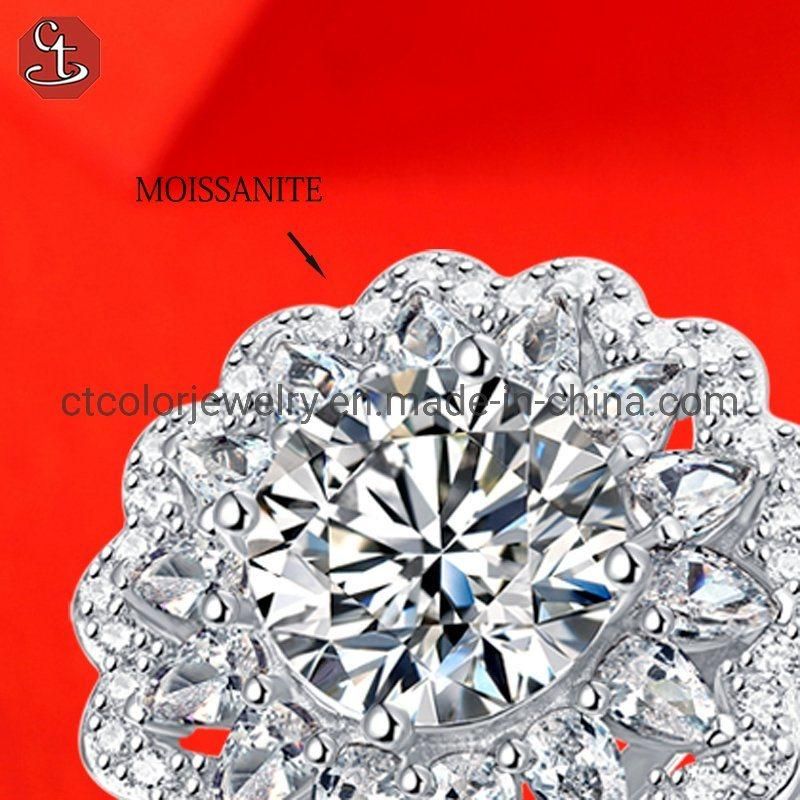 Hot Sale elegant style Moissanite diamond ring Fashion Accessories women′s jewelry