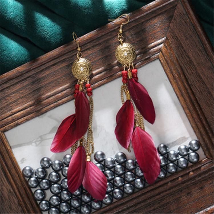 Retro Tassel Bohemian Feather Creative Long Earring