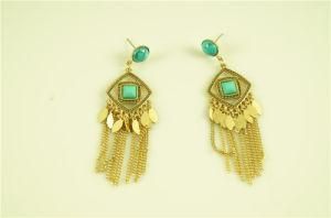 Fashion Alloy with Turquoise and Chain String Earring
