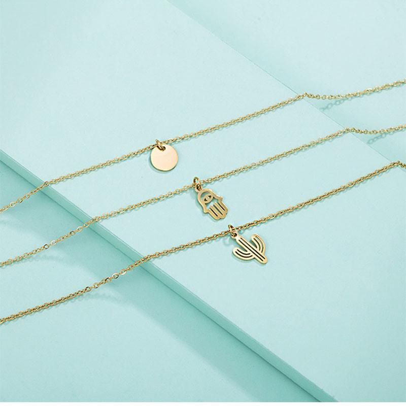 Fashion Hip Hop Multi-Layer Gold Plated Necklace