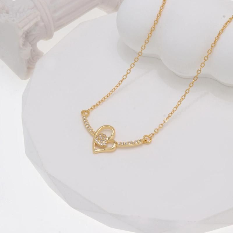 Popular Heart Shaped Zircon Women Fashion Jewelry Necklaces