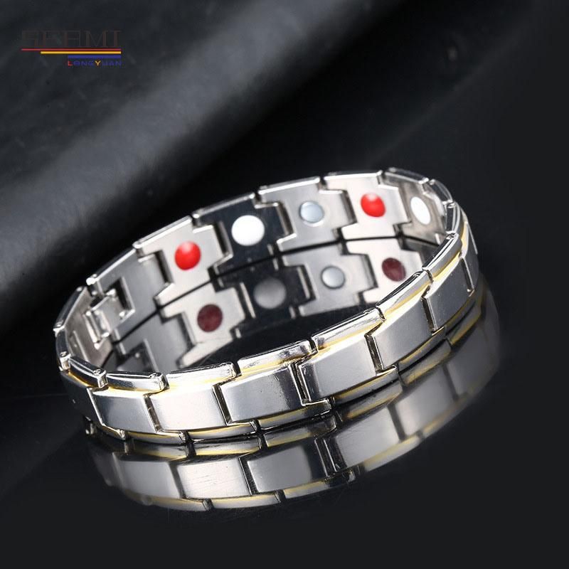 Magnetic Therapy Magnet Men′s Titanium Steel Couple Bracelet