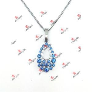 Custom Alloy Tear Drop Crystal Charms Pendant Jewelry Necklace (DAL60128)
