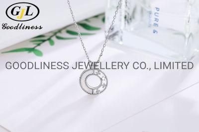 Silver Minimalist Dainty Round Circle Pendant Necklace for Women