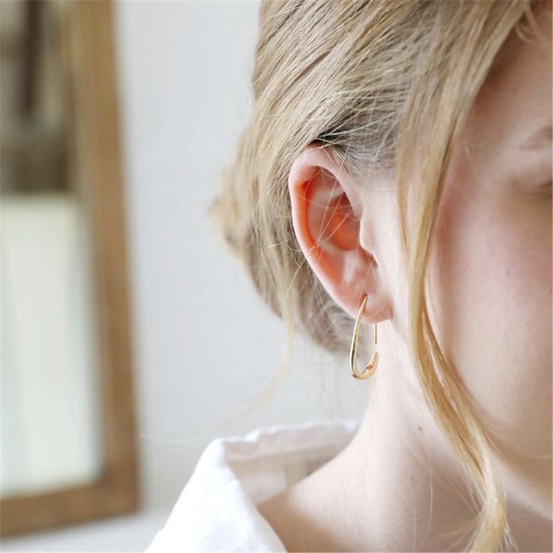 Small Teardrop Hoop Earrings in 18K Gold Plated with Metal Wires