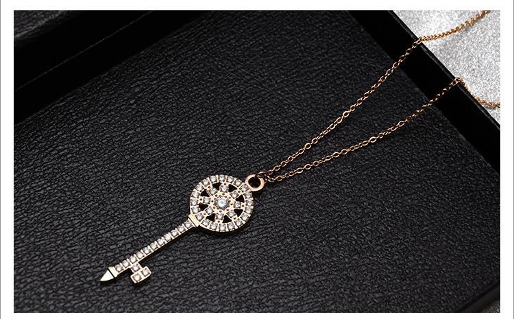 Stainless Steel Key Women Pendant Necklace