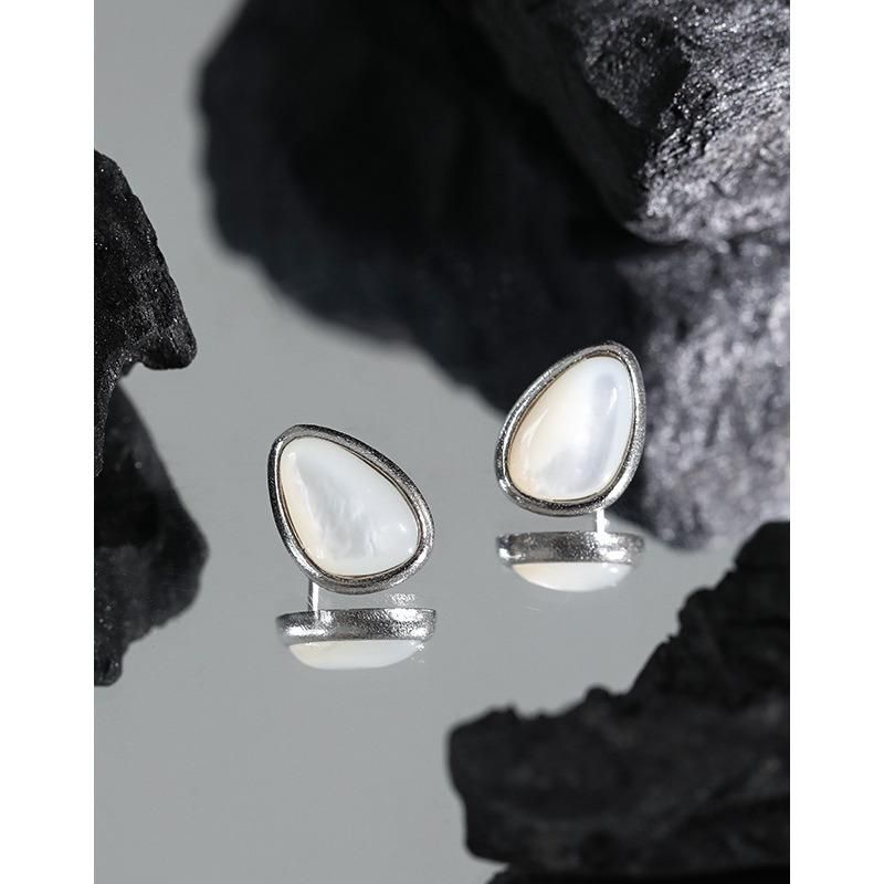 Fashion Niche Light Luxury Design Drop-Shaped Mother of Pearl Earrings Jewelry