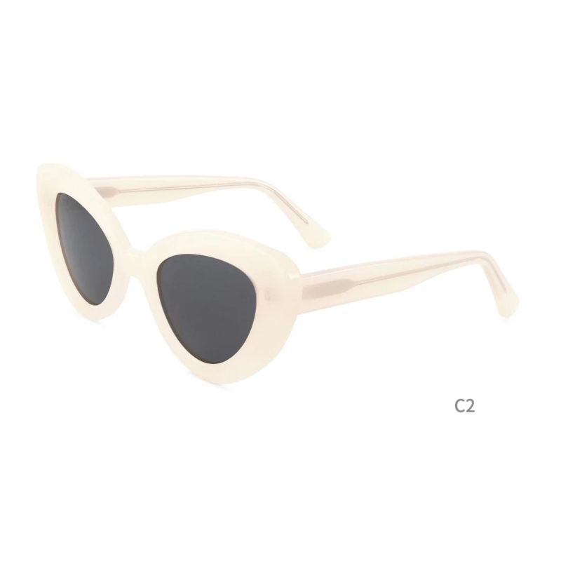 Thick Cat Eyeshape Polarized Acetate Sunglass for Women UV400