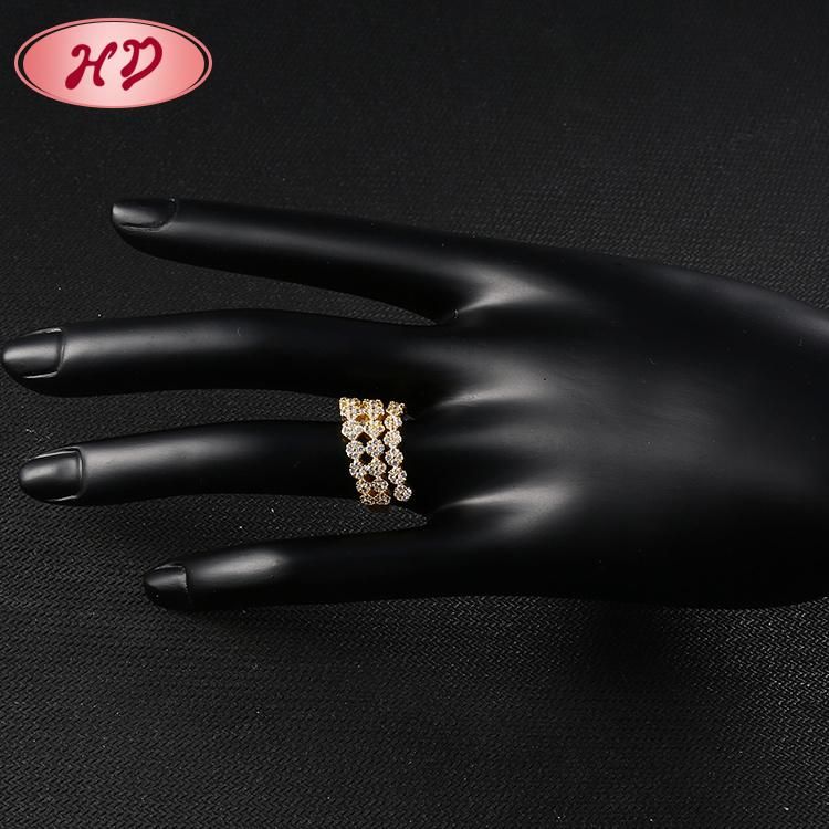 Fashion Women 18K Gold Plated Silver Stainless Steel Engagement Wedding Finger Rings Jewelry Design