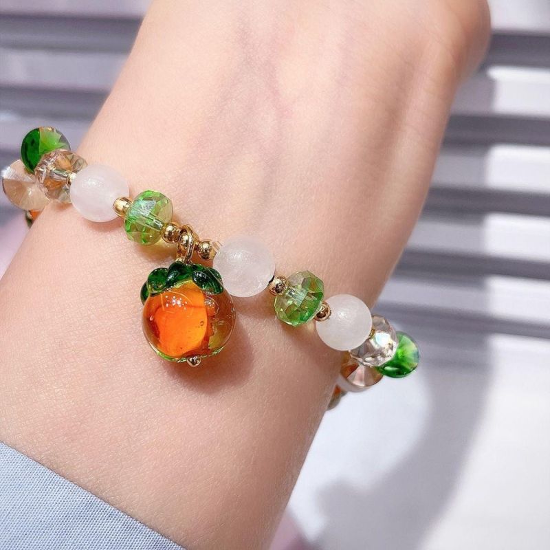 Fashion Jewelry Persimmon Ruyi Crystal Bracelet