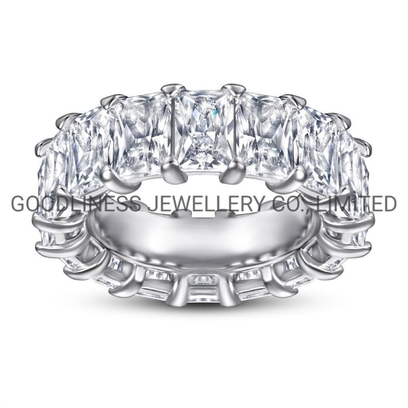 Trendy Diamond Wedding Jewelry 925 Sterling Silver Women Rhinestone Rings