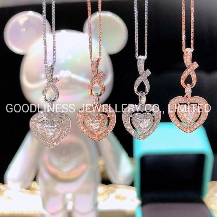 925 Sterling Silver Heart Pendant Necklace Fashion Jewelry