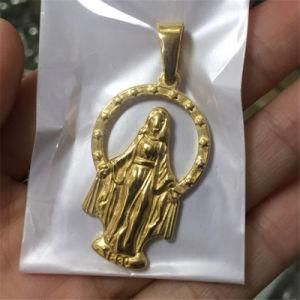 Steel Jewelry Religious Coin Shape Miraculous Medals Pendant for Necklace or Bracelet P1008